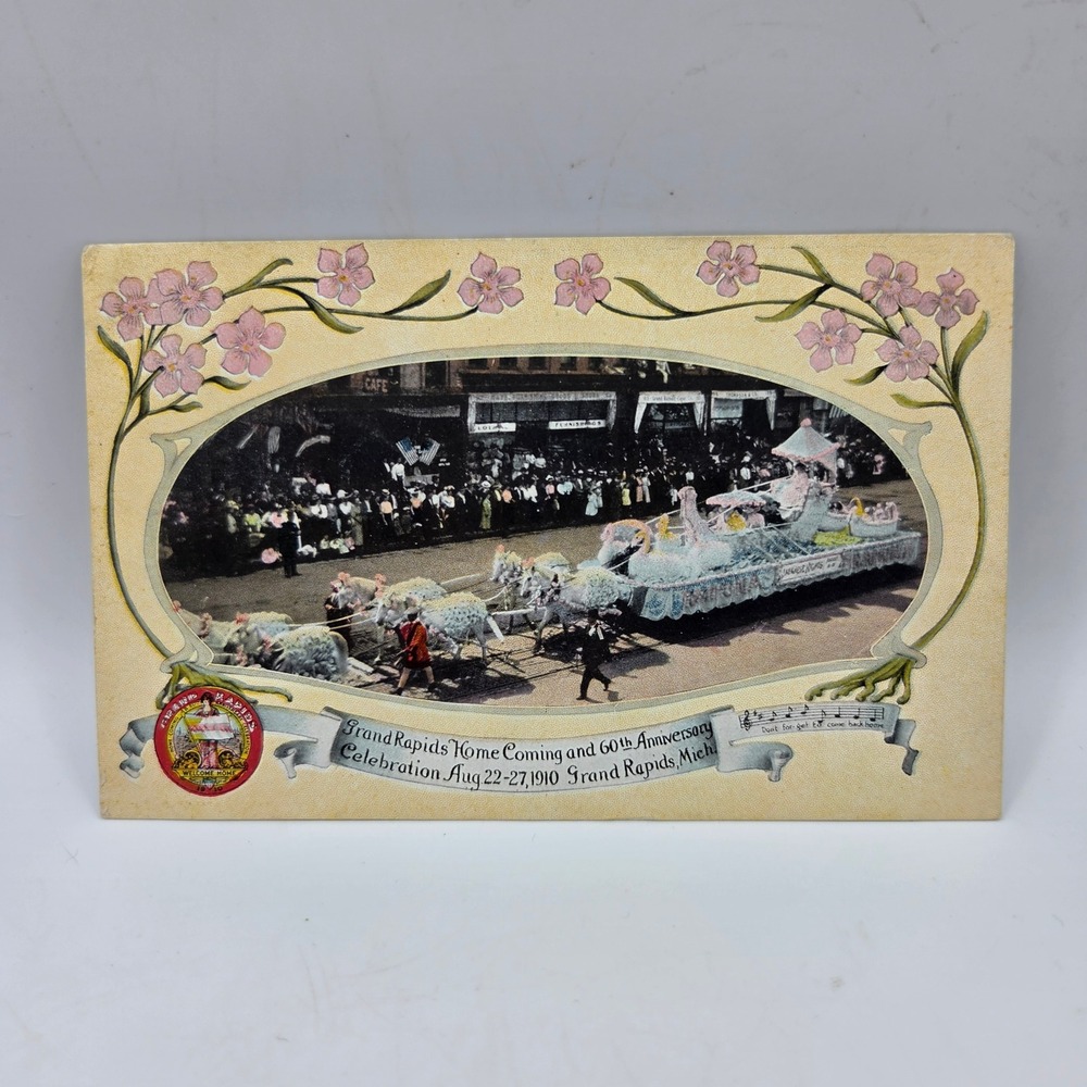 Grand Rapids Home Coming 60th‎ Anniversary 1910 Postcard Michigan